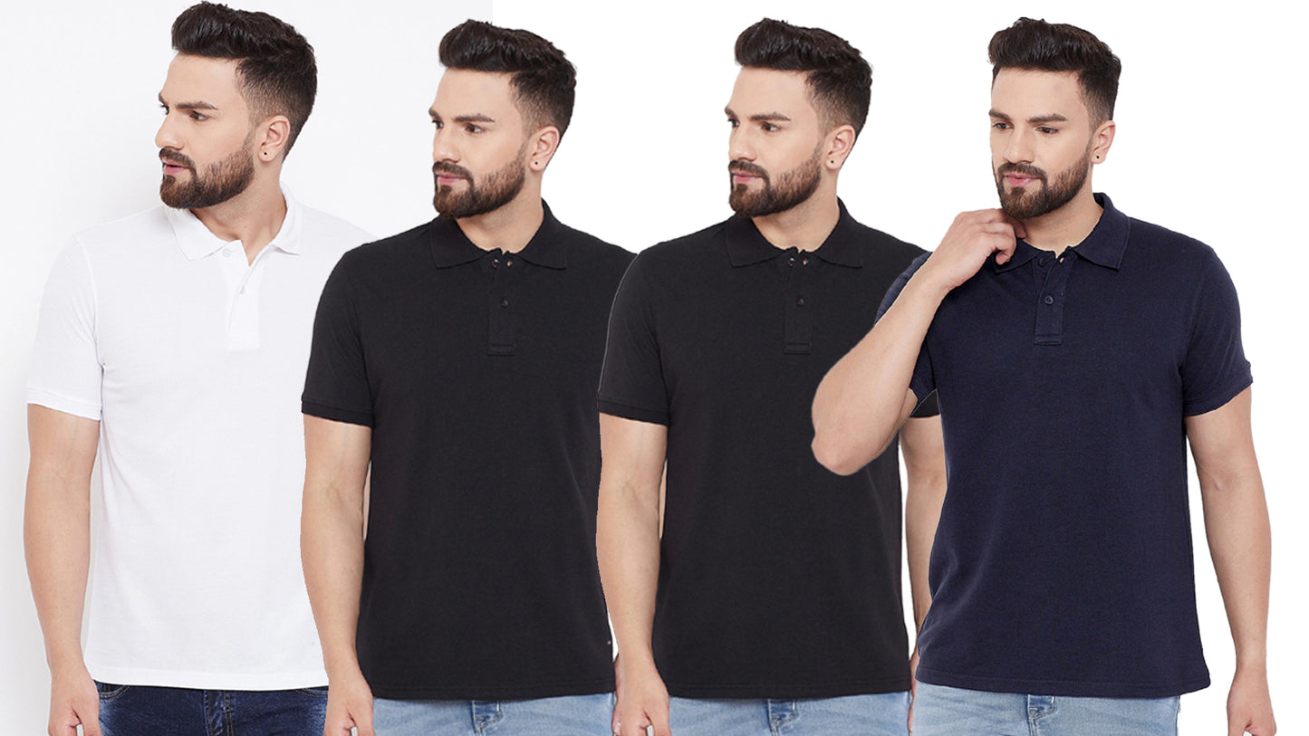 Ketex Cotton Blend Half Sleeves Polo Tshirt (Pack of 4)