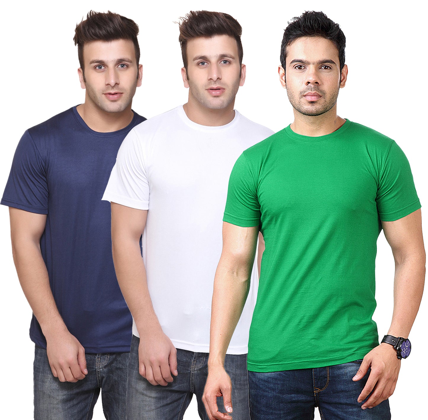 Ketex Round Neck Men's Polyester Blend Dri Fit T-Shirts (Pack of 3)