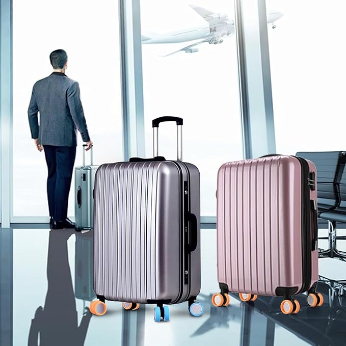 8 Pcs Luggage Wheels Protector Silicone Wheels Caster Shoes Travel