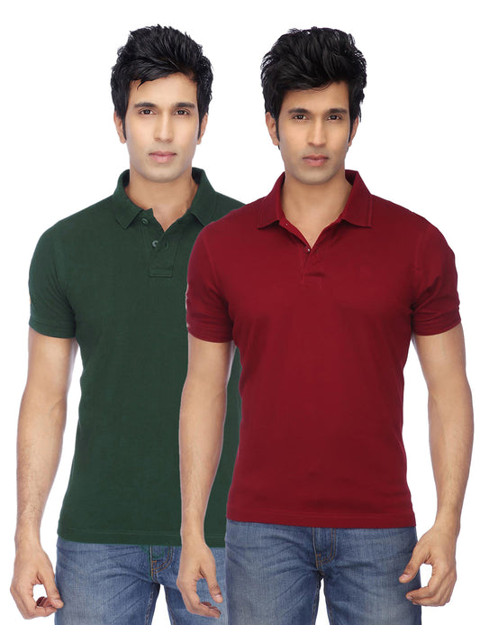 Ketex Cotton Blend Half Sleeves Polo Tshirt (Pack of 2)
