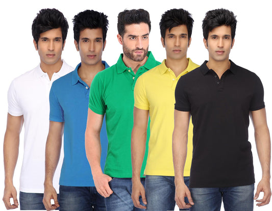 Ketex Cotton Blend Half Sleeves Polo Tshirt (Pack of 5)