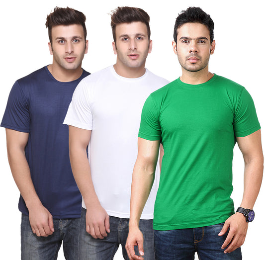 Ketex Round Neck Men's Polyester Blend Dri Fit T-Shirts (Pack of 3)