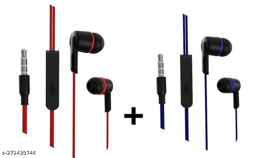 Wired Earphones (Multicolor, Pack of 2)