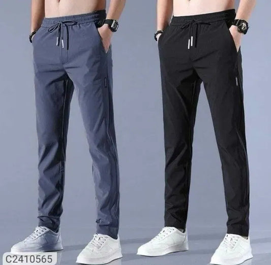 PREMIUM MEN'S HIGH STRETCH SKINNY LYCRA PANTS(Black &amp; Gray)